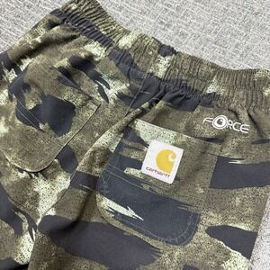 Carhartt Shorts Boys Sz 4 Green Camo Flex FORCE Lightweight